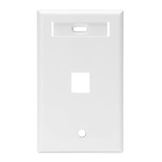 QuickPort Wallplate with ID window, single gang, 1-port, white