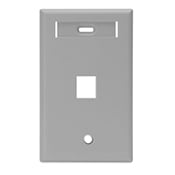 QuickPort Wallplate with ID window, single gang, 1-port, grey