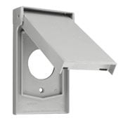 1-Gang Single 20A or 30A Locking Receptacle Wallplate Cover, Weather Resistant Thermoplastic, Device Mount, Vertical, Gray