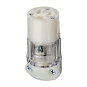 20 Amp, 125 Volt, Connector, Straight Blade, Grounding Power Light, Hospital Grade, Transparent