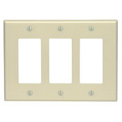 3-Gang Decora/GFCI Device Decora Wallplate, Ivory