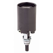 Medium Base, One-Piece, Candle Sockets, Incandescent, Phenolic Lampholder, Integral Turn Knob, Single Circuit, Side Outlet, Black