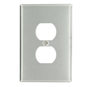 1-Gang Duplex Device Receptacle Wallplate, Oversized, 430 Stainless Steel, Device Mount, - Stainless Steel