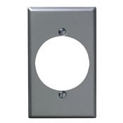 1-Gang Flush Mount 2.15 Inch Dia. Device Receptacle Wallplate, Standard Size, Steel, Device Mount, Aluminum
