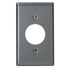 1-Gang Single 1.406 Inch Hole Device Receptacle Wallplate, Oversized, 302 Stainless Steel, Device Mount,     - Stainless Steel