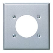 2-Gang Flush Mount 2.15 Inch Dia. Device Receptacle Wallplate, Standard Size, Steel, Device Mount, Aluminum