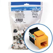 GigaMax 5e QuickPort Connector Quickpack, CAT 5e, 25-pack, yellow