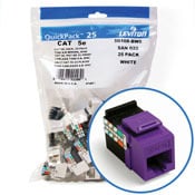 GigaMax 5e QuickPort Connector Quickpack, CAT 5e, 25-pack, purple