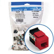 GigaMax 5e QuickPort Connector Quickpack, CAT 5e, 25-pack, crimson