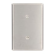 1-Gang No Device Blank Wallplate, Oversized, 302 Stainless Steel, Strap Mount, Stainless Steel