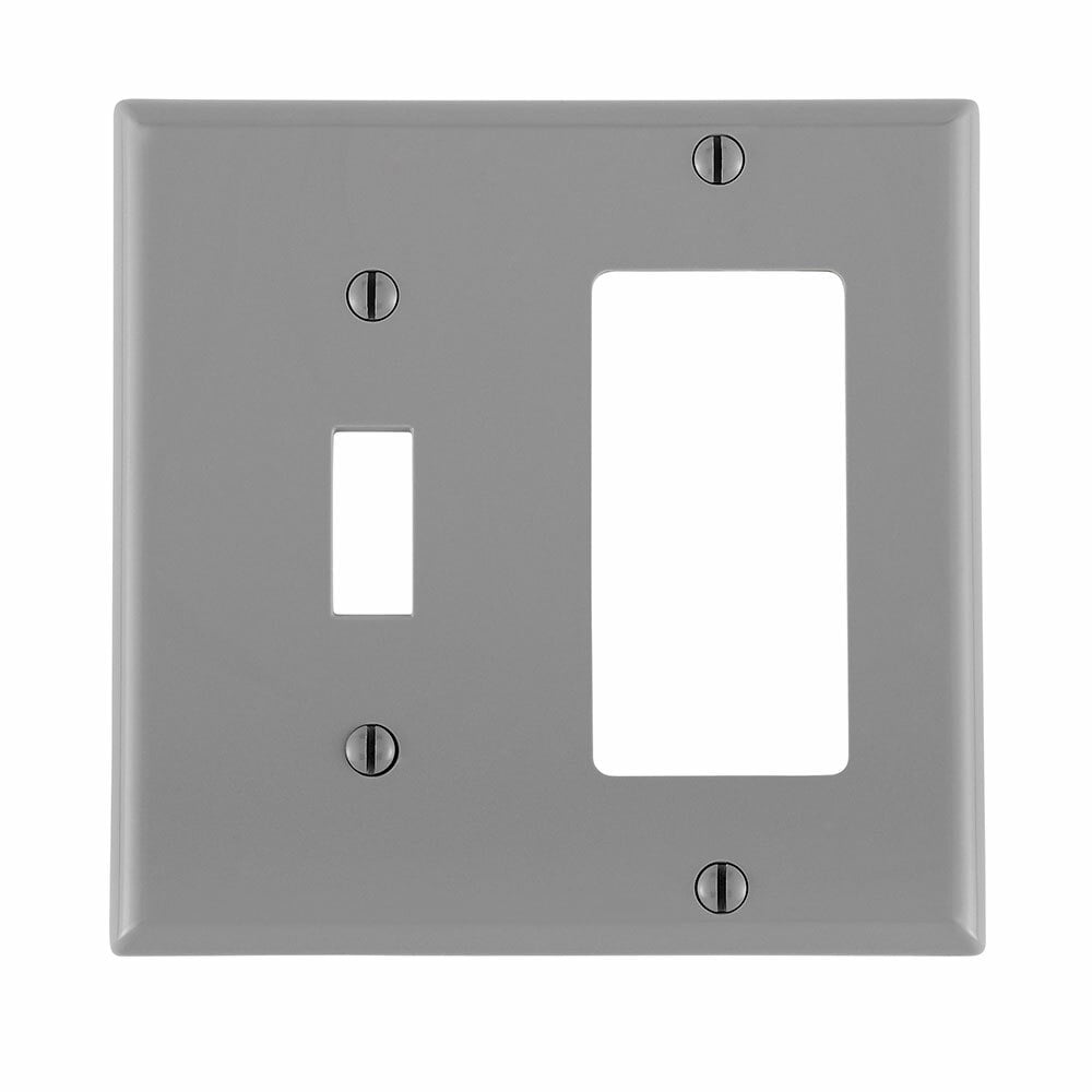 2-Gang 1-Toggle Decora/GFCI Device Combination Wallplate, Gray