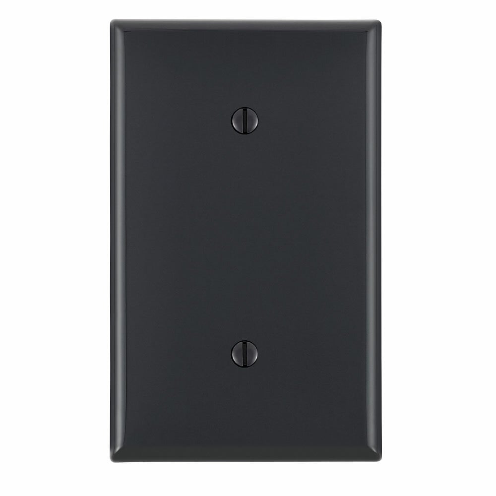 1-Gang No Device Blank Wallplate, Standard Size, Strap mount, Black