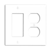 2-Gang 1-Duplex Decora/GFCI Device Combination Wallplate, Standard Size, Thermoplastic Nylon, Black