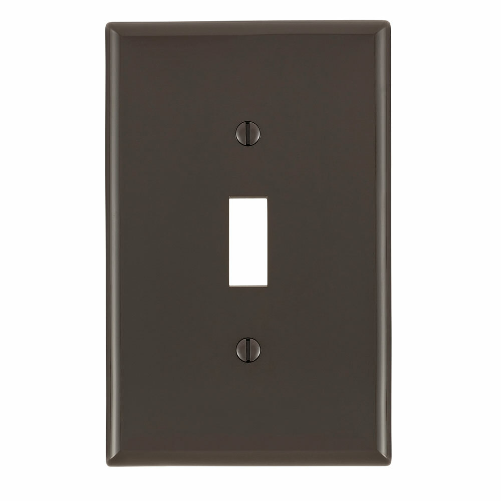 1-Gang Toggle Wallplate, Midway size, Brown