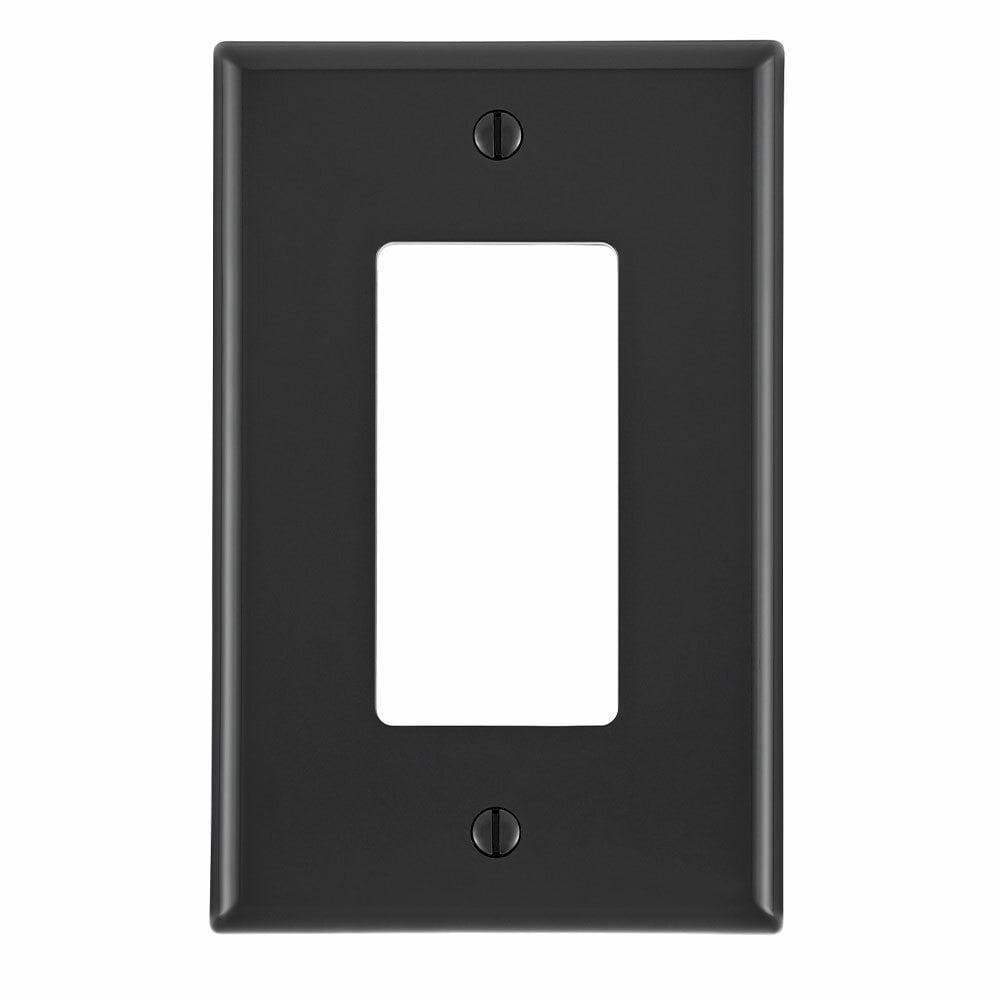 1-Gang Decora/GFCI Decora Wallplate, Midway Size, Black