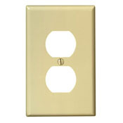 1-Gang Duplex Receptacle Wallplate, Midway Size, Brown