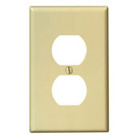 1-Gang Duplex Receptacle Wallplate, Midway Size, Brown