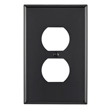 PJ8-E Midway Size Wall Plate, 1 Gangs, 3-1/8 in W x 4-7/8 in H, Thermoplastic, Black