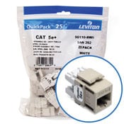 GigaMax 5e+ QuickPort Connector Quickpack, CAT 5e, 25-pack, ivory