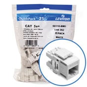 GigaMax 5e+ QuickPort Connector Quickpack, CAT 5e, 25-pack, white
