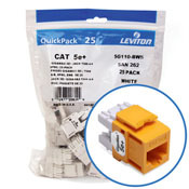 GigaMax 5e+ QuickPort Connector Quickpack, CAT 5e, 25-pack, yellow