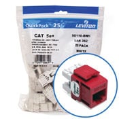 GigaMax 5e+ QuickPort Connector Quickpack, CAT 5e, 25-pack, crimson
