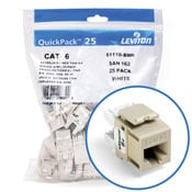 eXtreme 6+ QuickPort Connector Quickpack, CAT 6, 25-pack, ivory