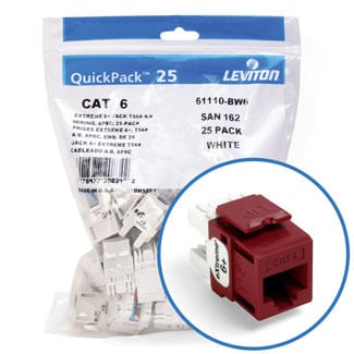 eXtreme 6+ QuickPort Connector Quickpack, CAT 6, 25-pack, red