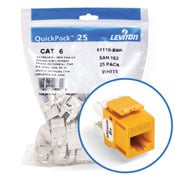 eXtreme 6+ QuickPort Connector Quickpack, CAT 6, 25-pack, yellow
