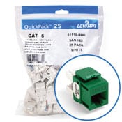 eXtreme 6+ QuickPort Connector Quickpack, CAT 6, 25-pack, green