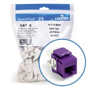 eXtreme 6+ QuickPort Connector Quickpack, CAT 6, 25-pack, purple