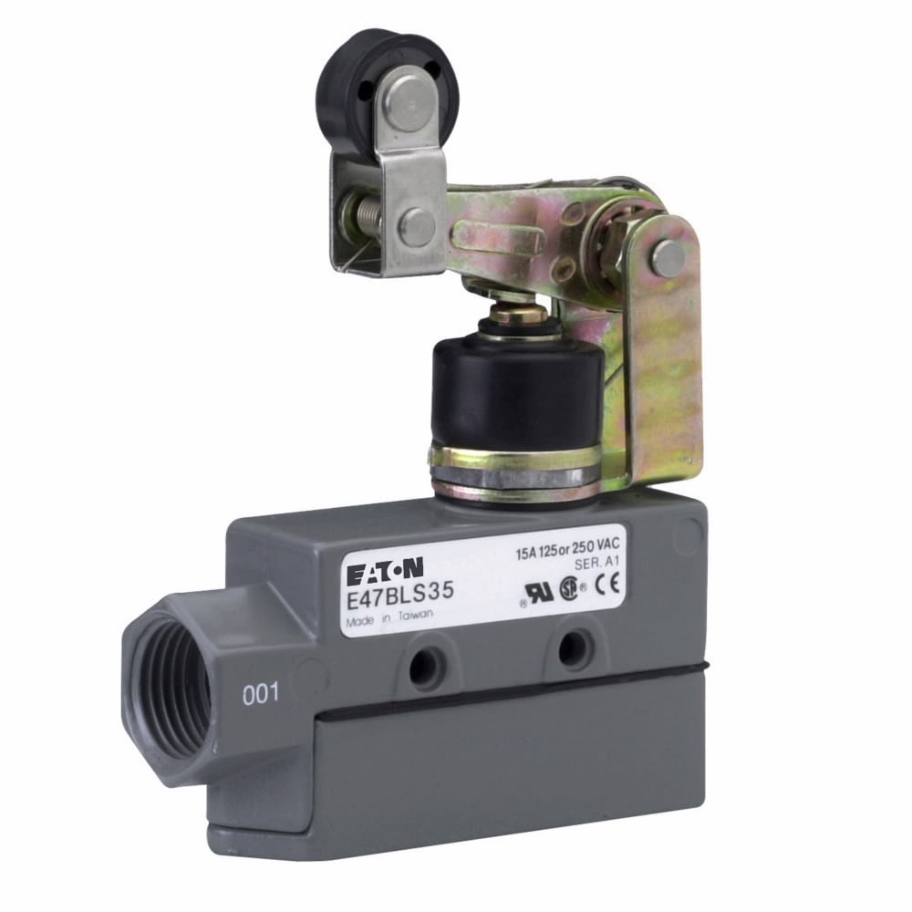 Enclosed Precision Limit Switch, E47, Booted one-way roller, Screw Terminals, 15A at 250 Vac, 6A at 30 Vdc, 0.01 mm/s-1m/s, 1-SPDT (Form C)