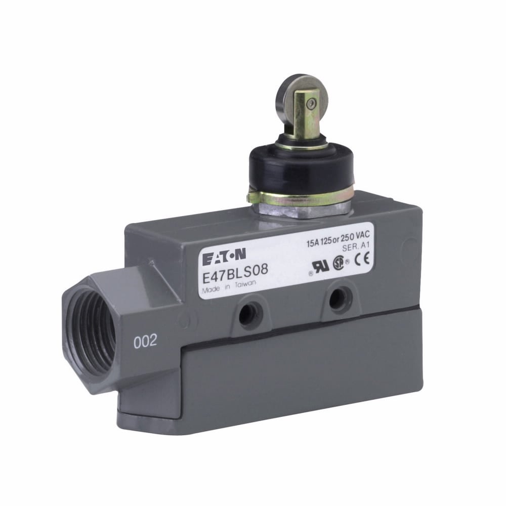 Precision Limit Switch, E47, Booted roller plunger, Screw Terminals, 15A at 250 Vac, 6A at 30 Vdc, 0.01 mm/s-1m/s, 1-SPDT (Form C)