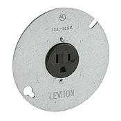 15-Amp, 125 Volt, 3-Wire Round Type Single Receptacle On 4-Inch Cover, Zinc Plated Steel