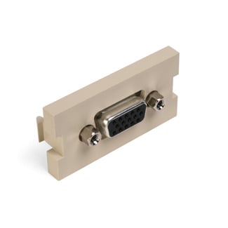  QuickPort A/V Module, HD15 And F-F Application For Multimedia Outlet System Size 0.960 IN Height X 1.850 IN Width X 1.730 IN Depth Standard UL 1803, UL1863, UL 94V-0 Material Plastic Color Ivory