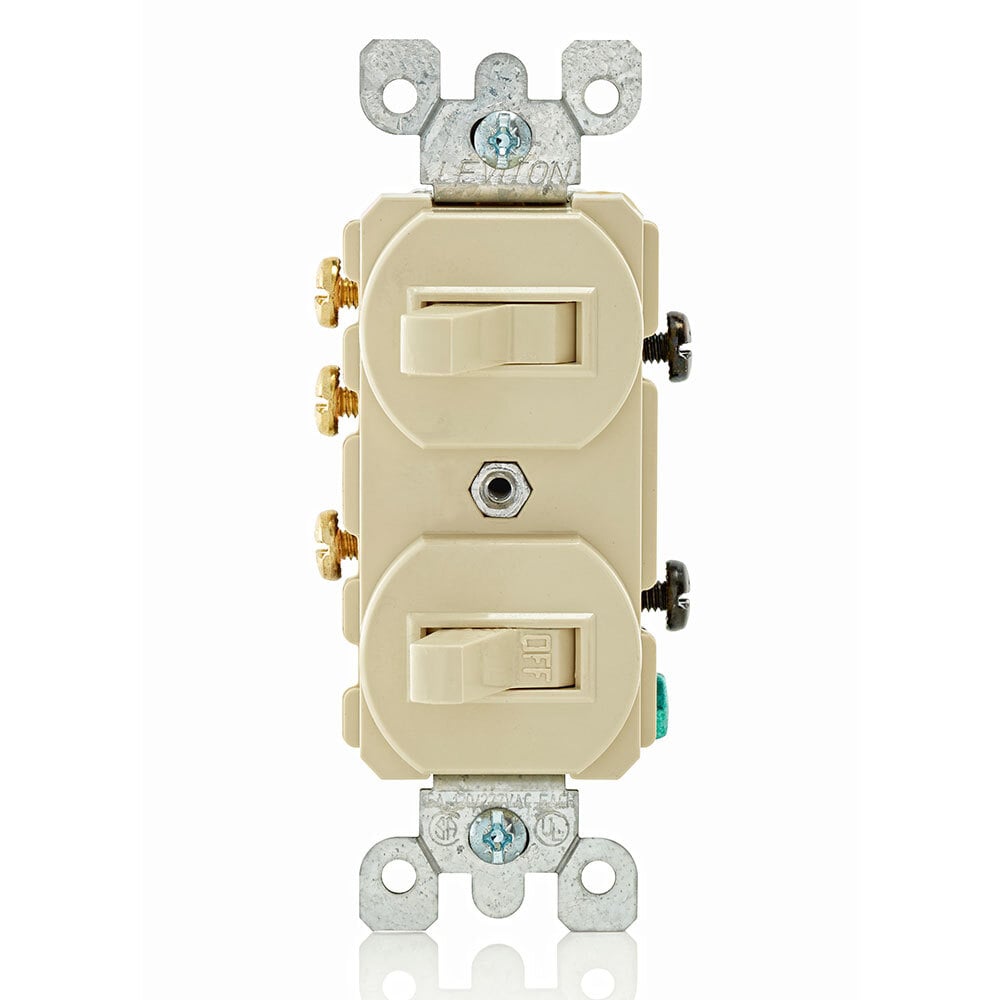 15 Amp, 120/277 Volt, Duplex Style Single-Pole/3-Way Ac Combination Switch, Commercial Grade, Ivory