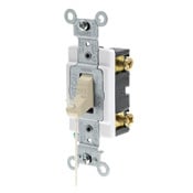 15 Amp, 120/277 Volt, Toggle Hospital Call Switch Single-Pole AC Quiet Switch, Commercial Grade, Grounding, Ivory