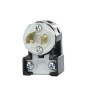 15 Amp, 125 Volt, Non-Grounding, Locking Plug, Industrial Grade, MiniLock Angle, Black-White
