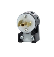 15 Amp, 125 Volt, Locking Plug, Industrial Grade, Grounding, MiniLock Angle, Black-White