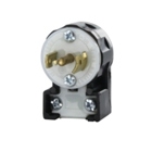 15 Amp, 125/250 Volt, Non-Grounding, Locking Plug, Industrial Grade, MiniLock Angle, Black-White