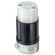 15 Amp, 125 Volt, Locking Connector, Non-Grounding, Industrial Grade, MiniLock, Black-White