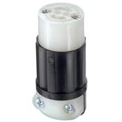 15 Amp, 125/250 Volt, Locking Connector, Non-Grounding, MiniLock, Black-White