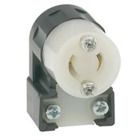 15 Amp, 125/250 Volt, Locking Connector, Industrial Grade, Non-Grounding, MiniLock Angle, Black-White