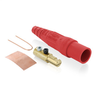 16 Series Taper Nose, Male, Plug, Contact and Insulator, Cam-Type, Red