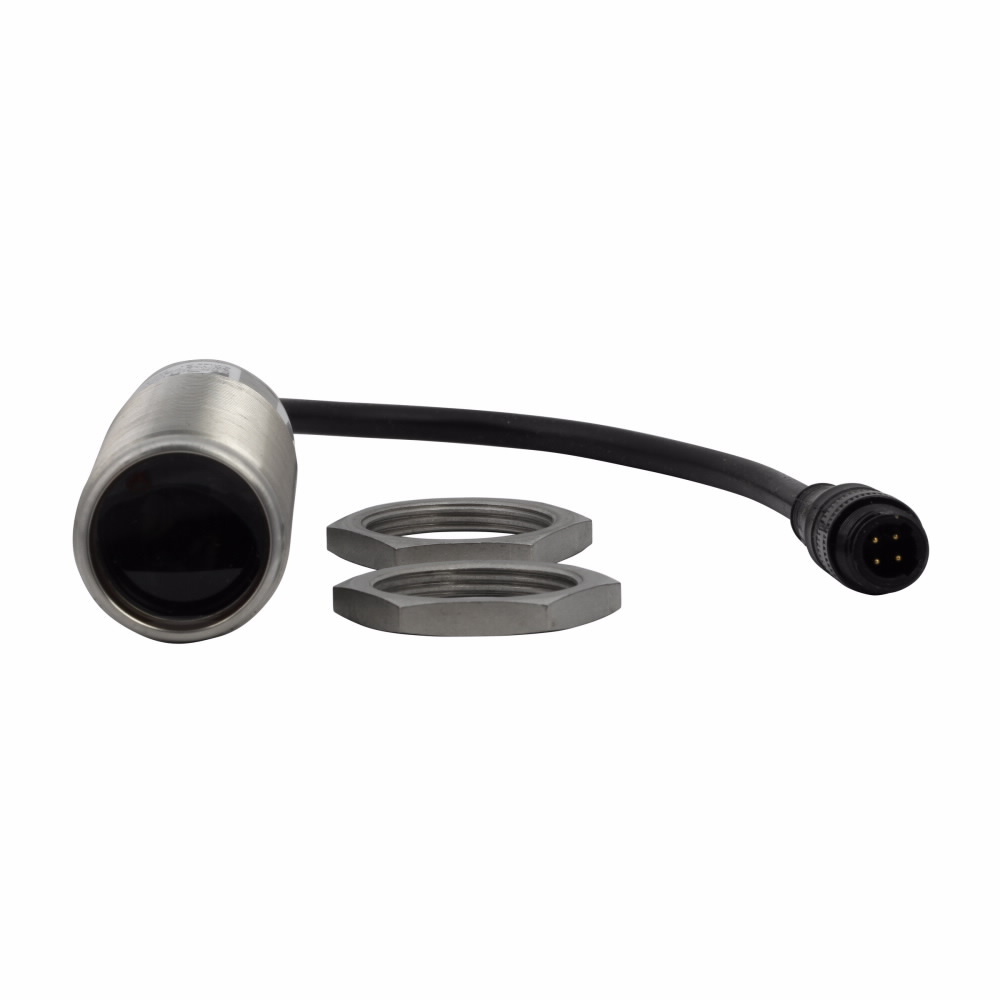 Eaton harsh-duty sensor, E58 Harsh Duty, Through Beam, Straight, 30 mm, Dark, Power ON, Dual key micro, 300 mA at 20-132 Vac/15-30 Vdc, 4 pin, AC: L1 switched, DC: NPN open collector, 20-132 Vac 50/60 Hz, 15-30 Vdc