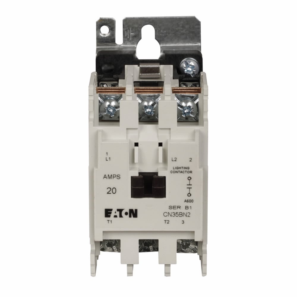 Eaton CN35 electrically held lighting contactor, 20 A, 1 NO, 20 A, 2-pole, Electrically held, CN35, Lighting contactors