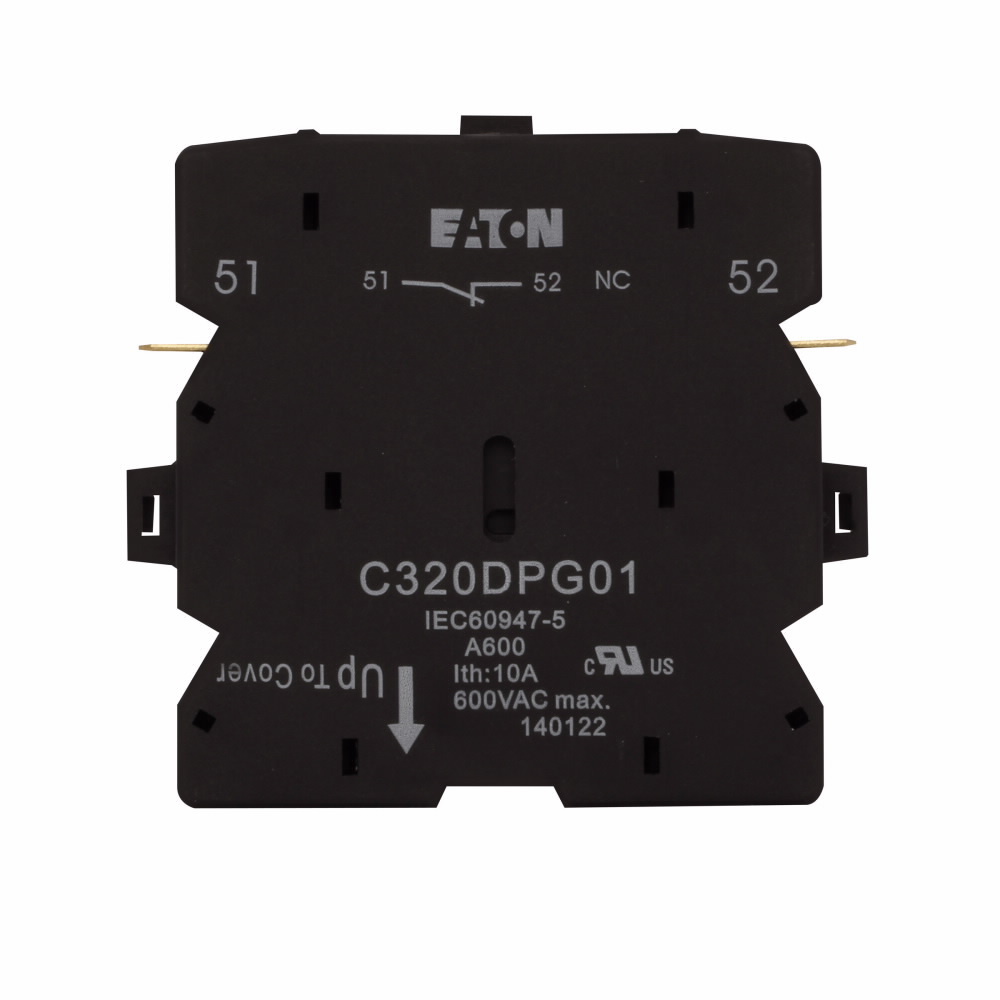 Definite Purpose Control Accessory, F1, 1NC pressure plate, quick connect, Used with DP Contactors (90A), FI Series Contactors