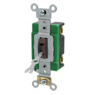 30 Amp, 120/277 Volt, Toggle Locking Single-Pole AC Quiet Switch, Extra Heavy Duty Grade, Self Grounding, Brown