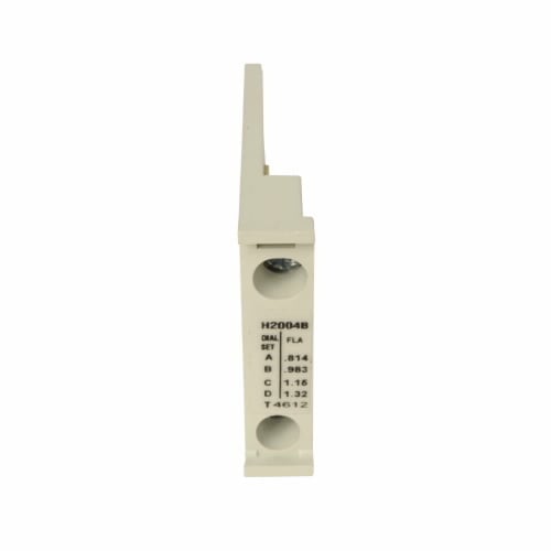 Eaton Freedom NEMA heater coil, Standard Trip, Class 20, NEMA, IEC, full load range 4.55A 5.5A 6.45A 7.4A Dial positions A B C D respectively, overload relay 32 or 75A
