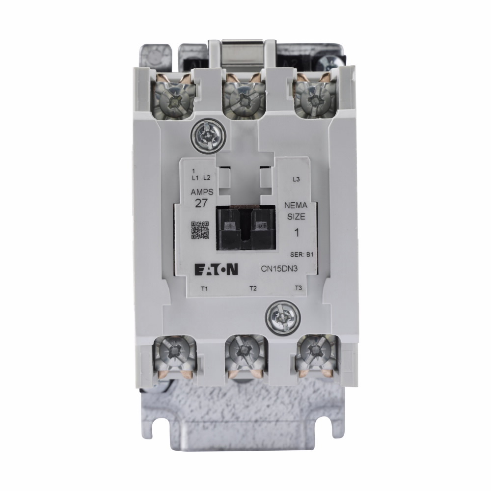 Eaton Freedom NEMA motor control contactor, NEMA Freedom Series Non-Reversing contactor, 2 hp at 115V, 3 hp at 230V, 7-1/2 hp at 208,240V, 10 hp at 480,600V maximum horsepower, 120V/60 Hz or 110V/50 Hz coil voltage, 27A, Five-pole, Size 1